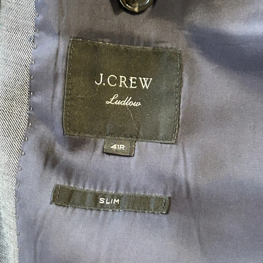 J.Crew Ludlow Blazer 41R Slim‎  Four Season Wool Gray Men's Sport Coat  2-Button